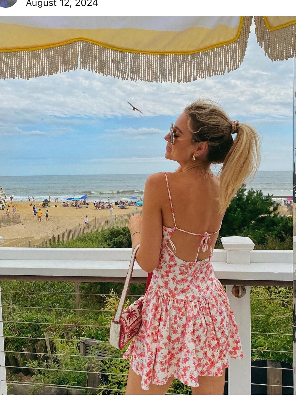 Maeve Pink Floral drop waist Mini Dress